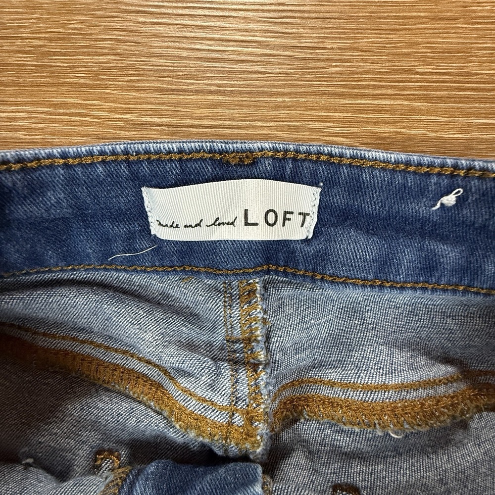 LOFT Women's 10 Slim Flare Jeans Blue High Rise Stretch Casual Denim Boho Y2K - Picture 3 of 11